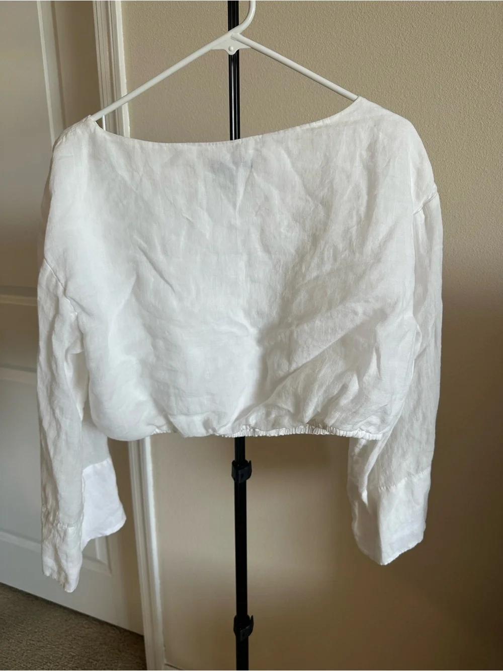 J. Crew White 100% Ramie Cropped Top
